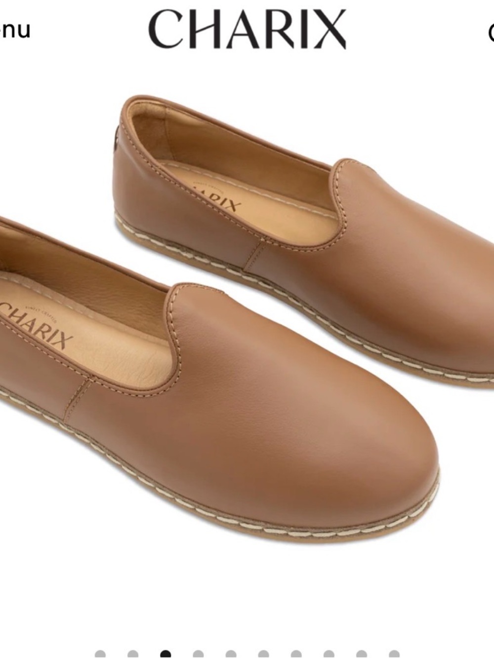 CHARIX Tan Leather Slip-On Loafers unisex(brand new)